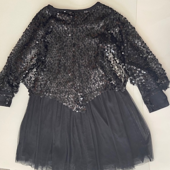 CAT & JACK Black Mesh Sequin Dress Size S 6/6X - Picture 8 of 11